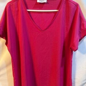 Zenana pink v neck t